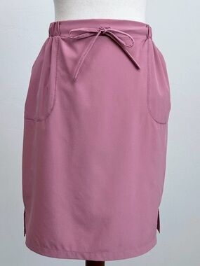 Albion Fit Pink Mauve Drawstring Waist Sporty Athletic Nylon The Away Skirt